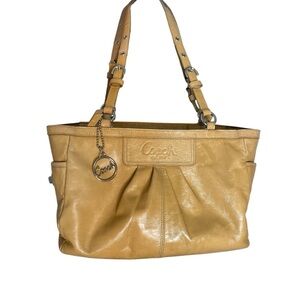 COACH Vintage Pleated East West Gallery Tote Shoulder Bag Purse Handbag *Flaw